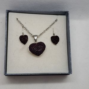 Crystal Heart Necklace & Earrings